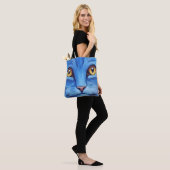 Big Blue Cat Tote Bag (Op model)