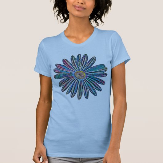 Big Blue Daisy Art T-Shirt (Voorkant)