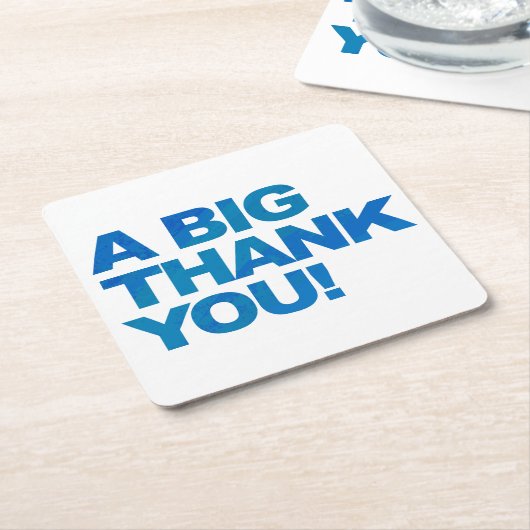 Big Blue Dank je Kartonnen Onderzetters (Schuin)