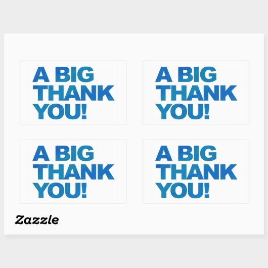 Big Blue Dank je Rechthoekige Sticker (Vel)