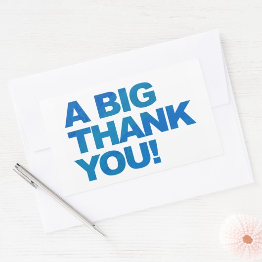 Big Blue Dank je Rechthoekige Sticker (Envelop)