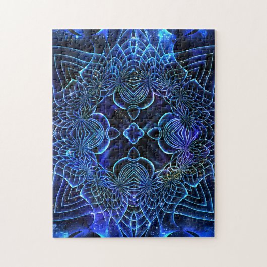 Big Blue Electric Galactic Geometry Poster Legpuzzel (Verticaal)