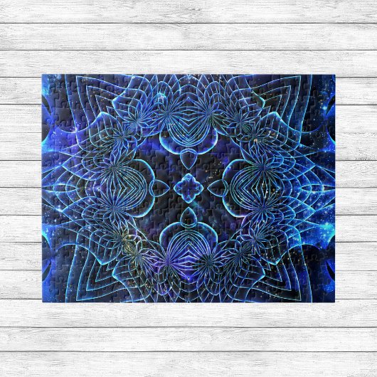 Big Blue Electric Galactic Geometry Poster Legpuzzel
