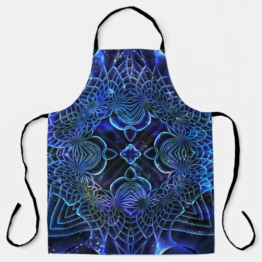 Big Blue Electric Galactic Geometry Schort (Voorkant)