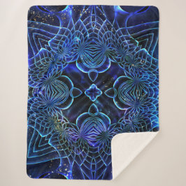 Big Blue Electric Galactic Geometry Sherpa Deken