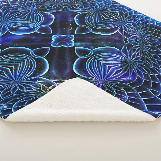 Big Blue Electric Galactic Geometry Sherpa Deken (3/4)