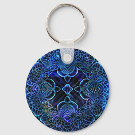 Big Blue Electric Galactic Geometry Sleutelhanger