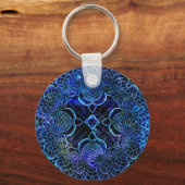 Big Blue Electric Galactic Geometry Sleutelhanger (Voorkant)