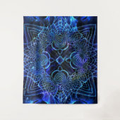 Big Blue Electric Galactic Geometry Wandkleed (Voorkant)