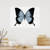 Big Blue en Black Butterfly Poster (Keuken)