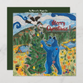 Big Blue en ook een Ekster - kerstkaart (Voorkant / Achterkant)