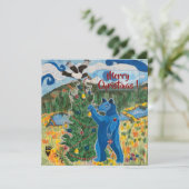 Big Blue en ook een Ekster - kerstkaart (Staand voorkant)