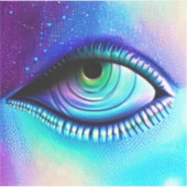 Big blue Eye spooky crepy Sticker (Voorkant)