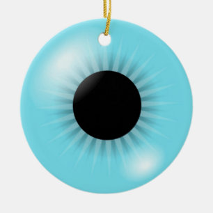 Big Blue Eyeball ormanent Keramisch Ornament