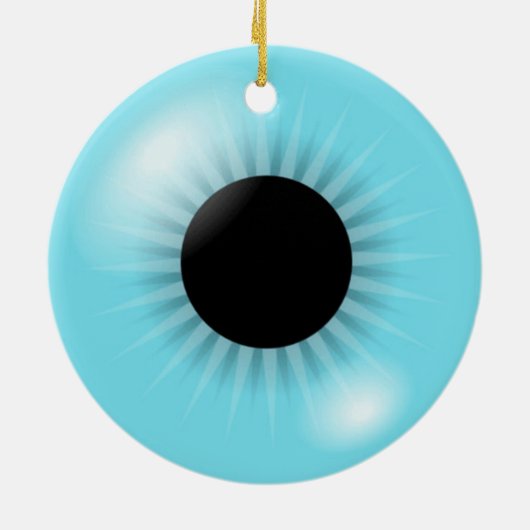 Big Blue Eyeball ormanent Keramisch Ornament (Achterkant)