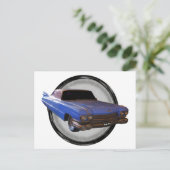 Big Blue Fin 1959 Cadillac Briefkaart (Staand voorkant)