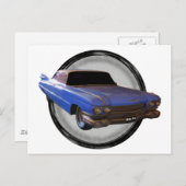Big Blue Fin 1959 Cadillac Briefkaart (Voorkant / Achterkant)