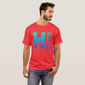 Big Blue Hawaii Distressed Design T-shirt (Voorkant volledig)