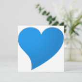Big blue Heart, Love, white Valentijnsdag card (Staand voorkant)