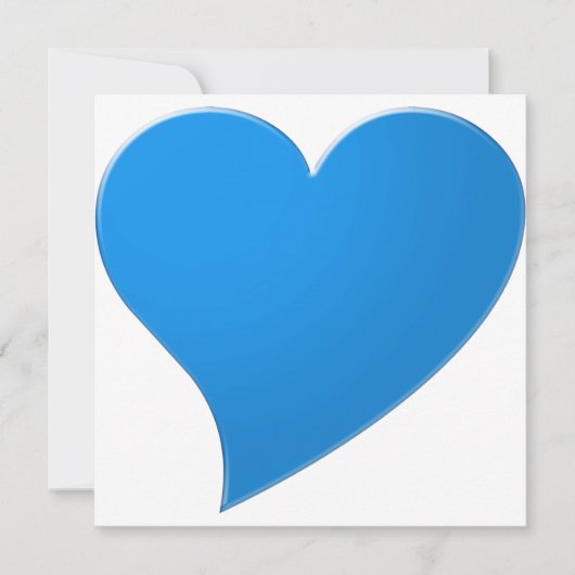 Big blue Heart, Love, white Valentijnsdag card (Voorkant)