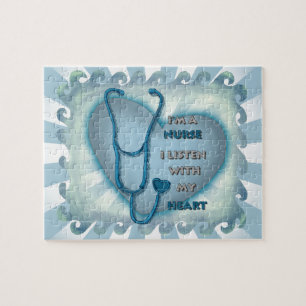 Big Blue Heart Nurse Legpuzzel