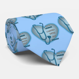 Big Blue Heart Nurse Stropdas