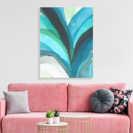 Big Blue Leaf I Canvas Afdruk (Insitu (Woonkamer))