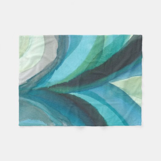 Big Blue Leaf I Fleece Deken (Voorkant (Horizontaal))