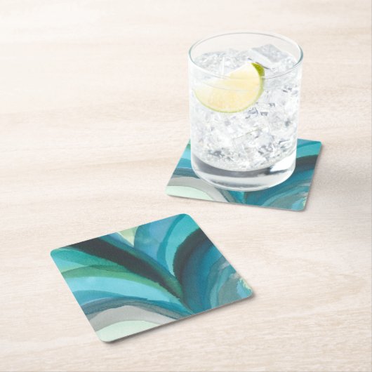 Big Blue Leaf I Kartonnen Onderzetters (Insitu)