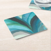 Big Blue Leaf I Kartonnen Onderzetters (Schuin)