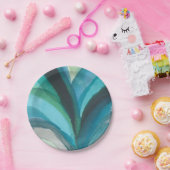 Big Blue Leaf I Papieren Bordje (Feest)