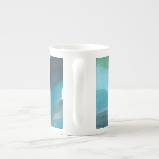 Big Blue Leaf I Porselein Kop (Achterkant)