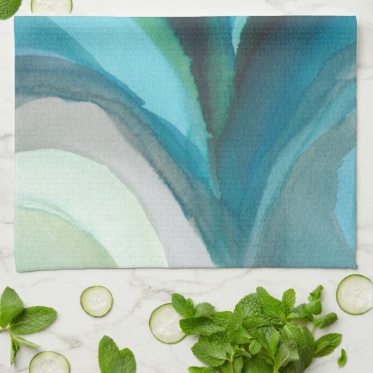 Big Blue Leaf I Theedoek (Gevouwen)