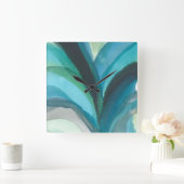 Big Blue Leaf I Vierkante Klok (Huis)