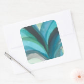 Big Blue Leaf I Vierkante Sticker (Envelop)