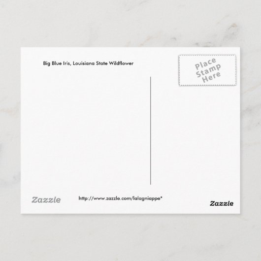 Big Blue Louisiana Iris Briefkaart (Achterkant)