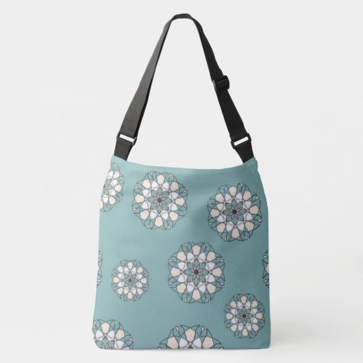 "BIG BLUE MANDALA FLOWER" CROSSBODY TAS (Voorkant)