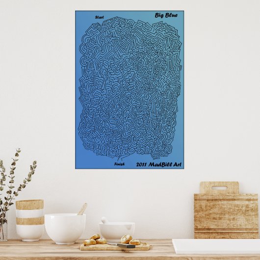 Big Blue Maze Poster (Keuken)