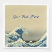 Big Blue Ocean Wave Witte Petten Boat Tan Servet (Voorkant)