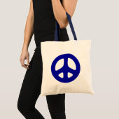 Big Blue Peace Sign Beach Tas (Voorkant (product))