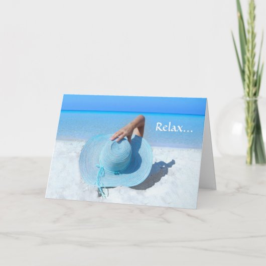 Big Blue Pet op Beach Retirement Kaart (Voorkant)