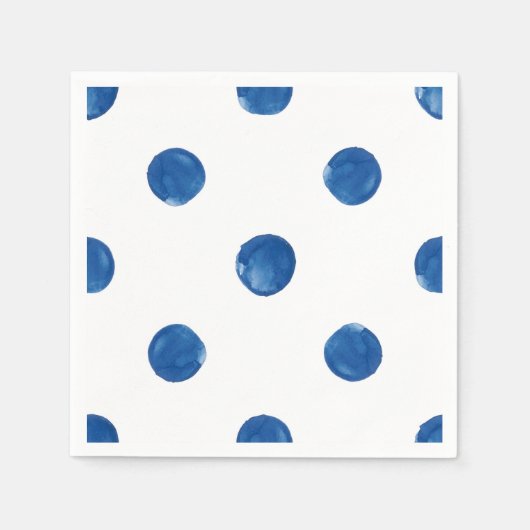 Big blue poka dots Shibori patroon Servet (Voorkant)