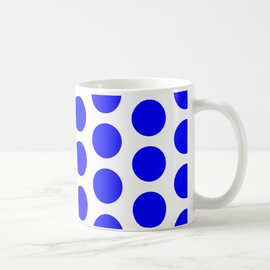 Big Blue Polka Dots Koffiemok (Rechts)