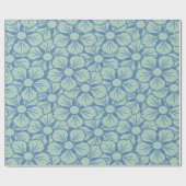 Big Blue Print Classic Sakura Flower Pattern Cadeaupapier (Vlak)