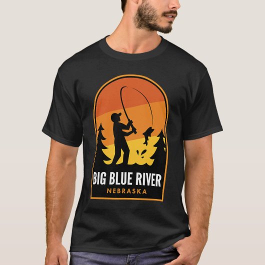 Big Blue River Nebraska Gevist T-shirt (Voorkant)