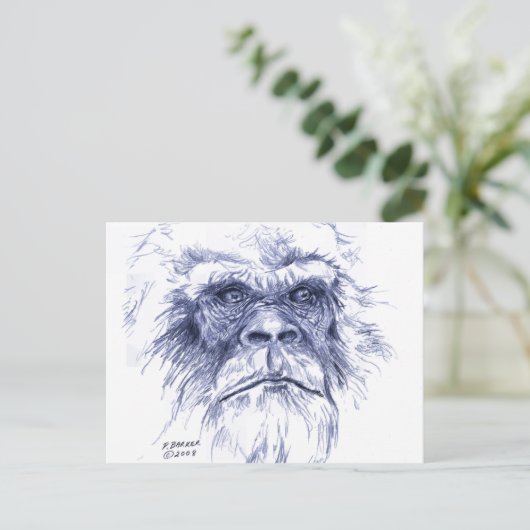Big Blue Sasquatch Briefkaart (Staand voorkant)