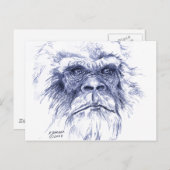 Big Blue Sasquatch Briefkaart (Voorkant / Achterkant)