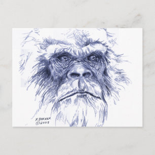 Big Blue Sasquatch Briefkaart