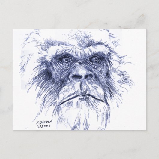 Big Blue Sasquatch Briefkaart (Voorkant)