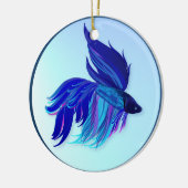 Big Blue Siamese vechtvisornament Keramisch Ornament (Links)